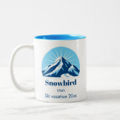 Snowbird Utah USA Ski Souvenirkaffee Zweifarbige Tasse (Links)