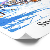 Snowbird Utah USA Travel Vintag Illustration Poster (Ecke)