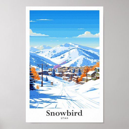 Snowbird Utah USA Travel Vintag Illustration Poster (Vorne)