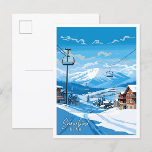 Snowbird Utah USA Vintage-Reiseillustration Postkarte