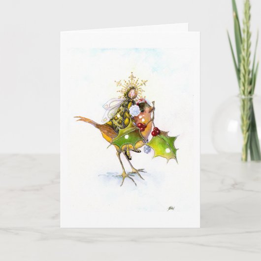 Snowbird Weihnachten/Weihnachtskarte Dankeskarte (Vorderseite)