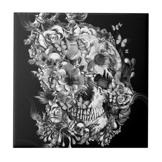 Snowbirds, Schädel hergestellt von den Vögeln und Fliese (Vorderseite)