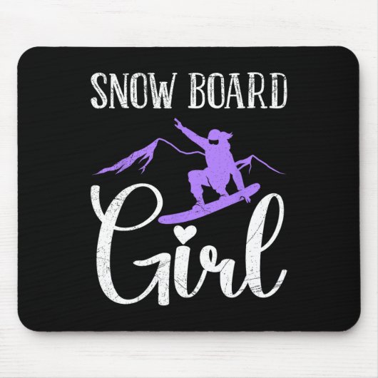 Snowboader Snowboard Girl Funny Girl Mousepad (Vorne)
