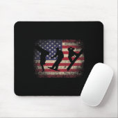 Snowboard 4. Juli Geschenk Amerikanische Flagge -  Mousepad (Mit Mouse)