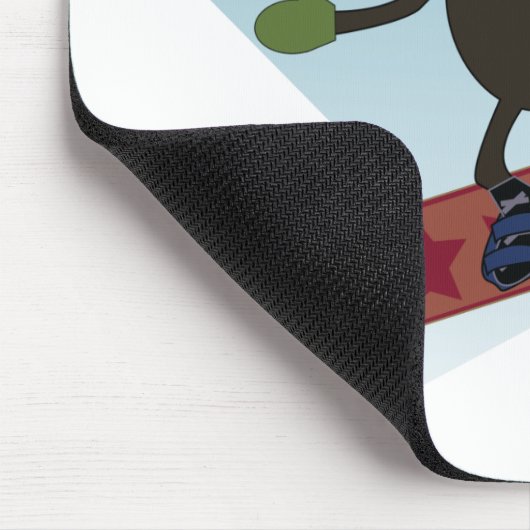 Snowboard-Affe mousepad (Ecke)