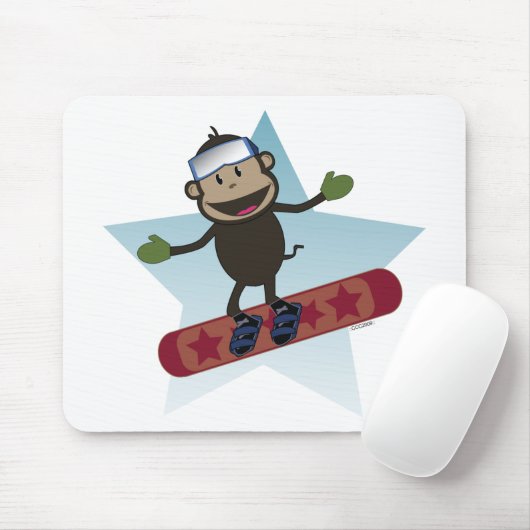 Snowboard-Affe mousepad (Mit Mouse)