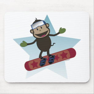 Snowboard-Affe mousepad