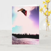 Snowboard Air Grußkarte Karte (Gelbe Blume)
