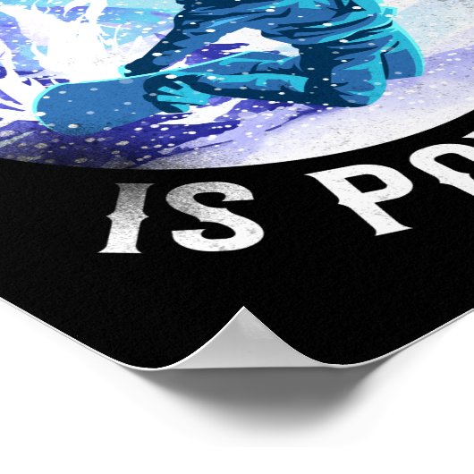 Snowboard alles, was ich brauche, ist Pulver Vinta Poster (Ecke)