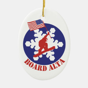 Snowboard Alta Keramik Ornament