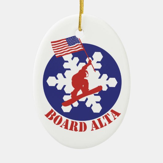 Snowboard Alta Keramik Ornament (Vorne)