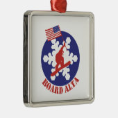 Snowboard Alta Silbernes Ornament (Rechts)