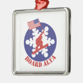 Snowboard Alta Silbernes Ornament (Links)
