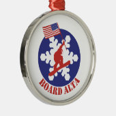 Snowboard Alta Silbernes Ornament (Rechts)
