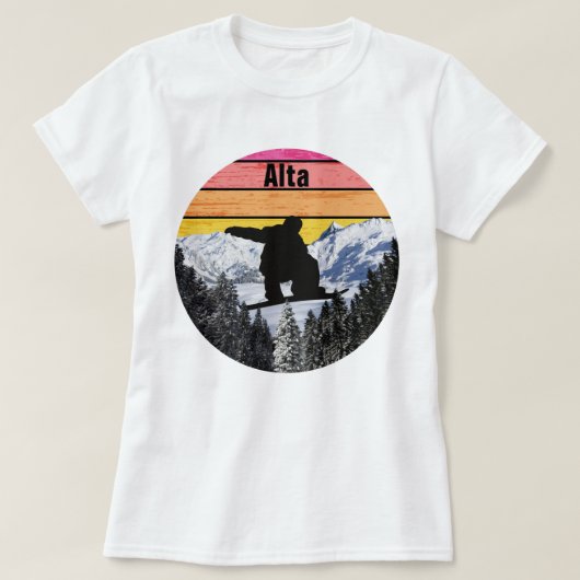 Snowboard Alta Ski Sport Feld Berge T-Shirt (Design vorne)