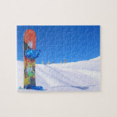 Snowboard am Bluebird Day im Schnee Puzzle (Horizontal)