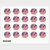 Snowboard American Flag Sticker (Blatt)