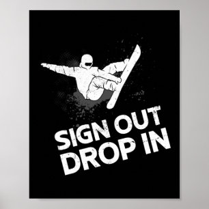Snowboard-Ausleihe Drop In Vintage Poster