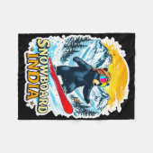 Snowboard-Bär im Landschaftlichen Indien Fleecedecke (Vorderseite (Horizontal))
