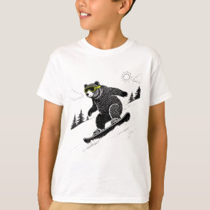 Snowboard-Bär, Lustiger Wintersport, Skilift, Spaß T-Shirt
