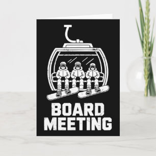 Snowboard-Board-Meeting Ski-Lift Lustiger Skifahre Karte