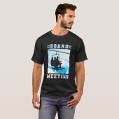 Snowboard Board Meeting Ski Lift Skier Winter Spor T-Shirt (Vorne ganz)