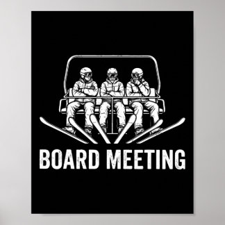 Snowboard-Board-Meeting-Skilift-Skifahrer-Wintersp Poster