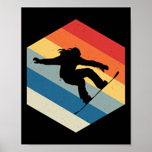 Snowboard Brett Meeting Ski Lift Skifahrer Winter Poster