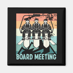 Snowboard Brett Meeting Ski Lift Skifahrer Winters Magnet