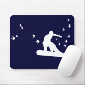 Snowboard. Brett mit Vögeln. Mousepad (Mit Mouse)