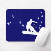 Snowboard. Brett mit Vögeln. Mousepad (Mit Mouse)