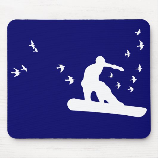 Snowboard. Brett mit Vögeln. Mousepad (Vorne)