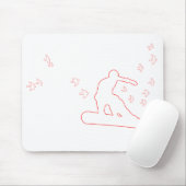 Snowboard. Brett mit Vögeln. rote Kontur. Mousepad (Mit Mouse)