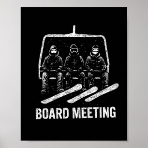 Snowboard Brett Sitzung Ski Lift Skifahrer Winters Poster