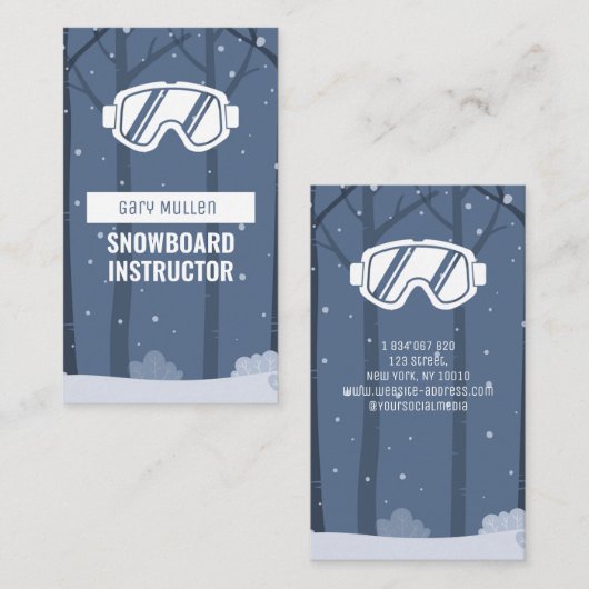 Snowboard-Brille Snowboard Instructor Visitenkarte (Vorne/Hinten)