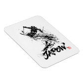 Snowboard Brush Art - Skier jump Magnet (Rechte Seite)