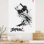 Snowboard Brush Art - Skier Jump Poster (Küche)