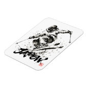 Snowboard Brush Art - Skier Light Magnet (Linke Seite)