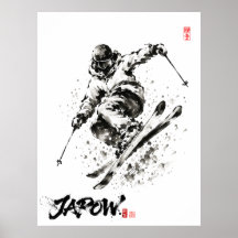 Snowboard Brush Art - Skier light