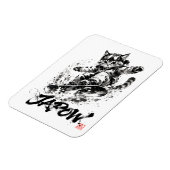 Snowboard Brush Art - Snowboarder cat Magnet (Linke Seite)