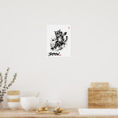 Snowboard Brush Art - Snowboarder cat Poster (Küche)