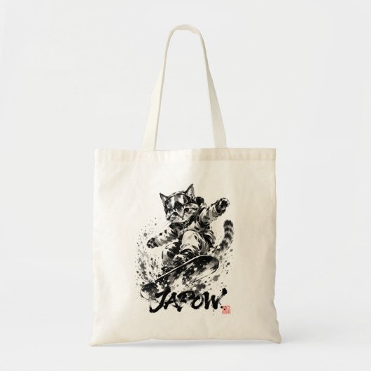Snowboard Brush Art - Snowboarder cat Tragetasche (Vorne)