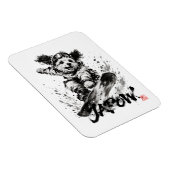 Snowboard Brush Art - Snowboarder Dog Magnet (Rechte Seite)