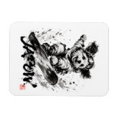 Snowboard Brush Art - Snowboarder Dog Magnet (Horizontal)