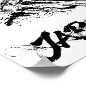 Snowboard Brush Art - Snowboarder Grab Jump Poster (Ecke)