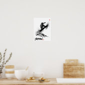 Snowboard Brush Art - Snowboarder Grab Jump Poster (Küche)