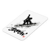 Snowboard Brush Art - Snowboarder Grab Magnet (Linke Seite)