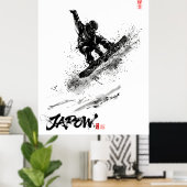 Snowboard Brush Art - Snowboarder Grab Poster (Heimbüro)