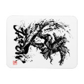 Snowboard Brush Art - Snowboarder Samurai Magnet (Horizontal)