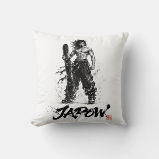 Snowboard Brush Art - Standing Samurai Musashi Kissen